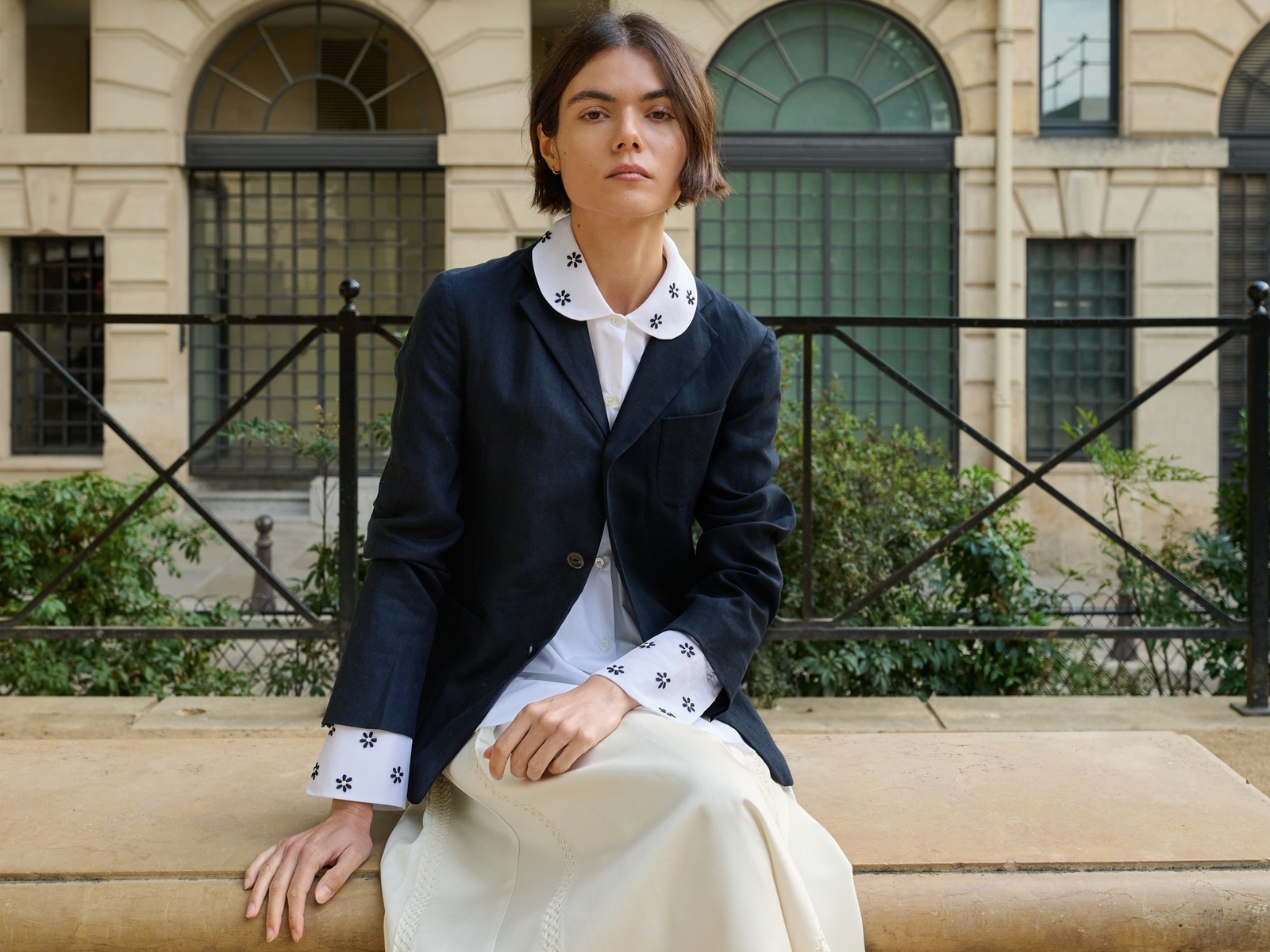 Jupe by Jackie 刺繍 シャツ ジャケット インディゴ レディース Women | Jupe by Jackie